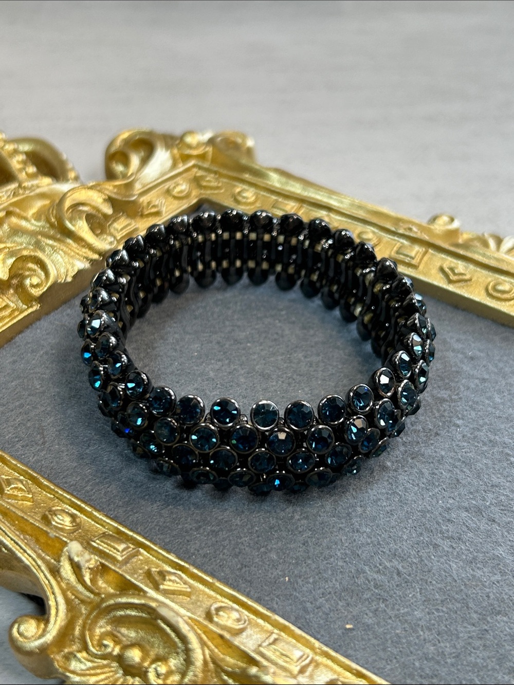 J. Crew Deep Blue Crystal Multi-Row Stretch Bracelet